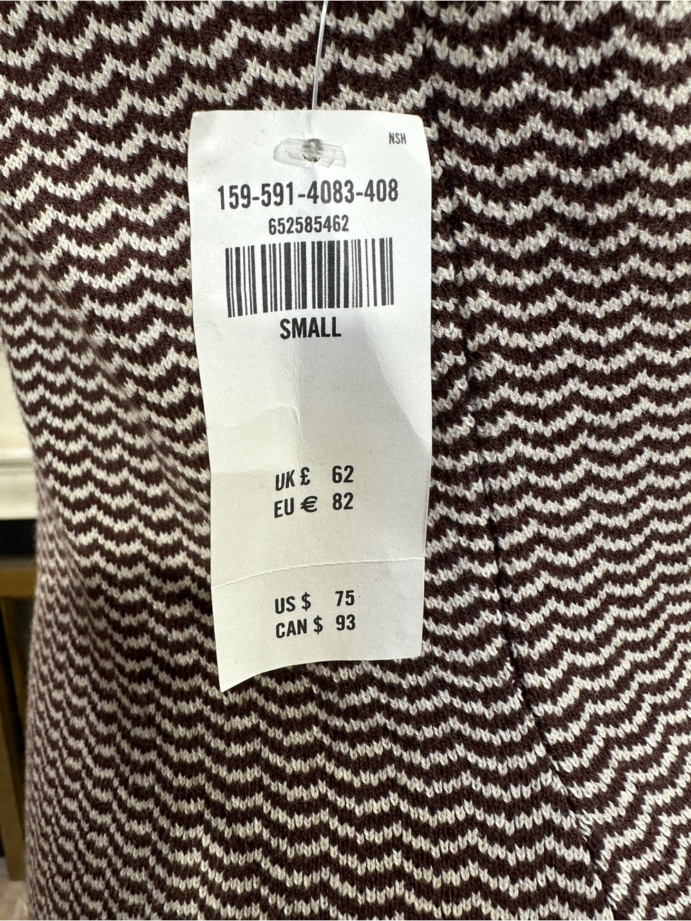 Abercrombie & Fitch Dress S Knit Halter Chevron Mini Resortette Retro Y2K - Picture 4 of 11